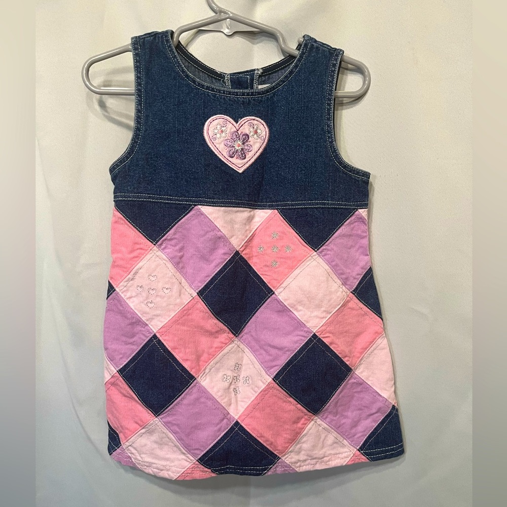 Gorgeous Baby Girl Denim and Quilt Design Dress